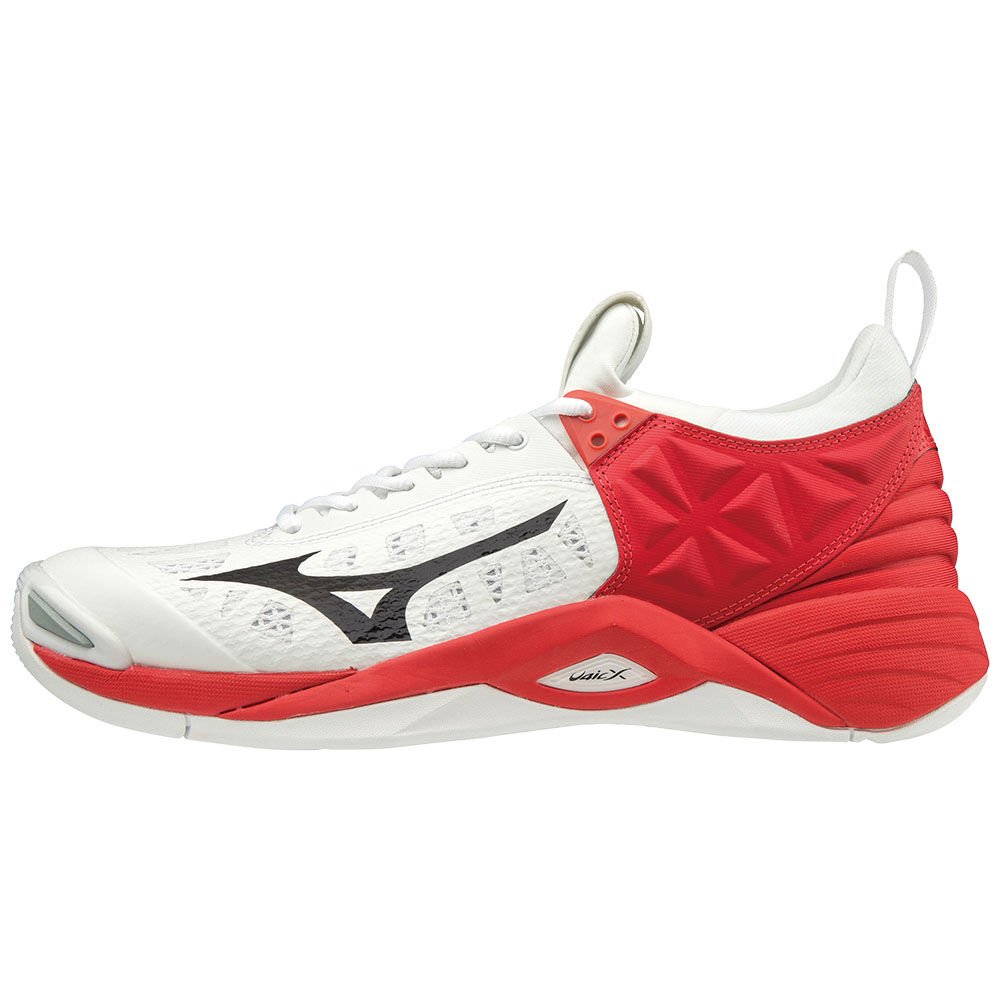 Mizuno Women's Volleyball Shoes White/Black/Red WAVE MOMENTUM Shoes - V1GA191208